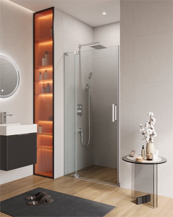 SLIDER-B-1-90/100-BR-BORO Душевая дверь SLIDER-B-1-90/100-BR-BORO - фото 103427