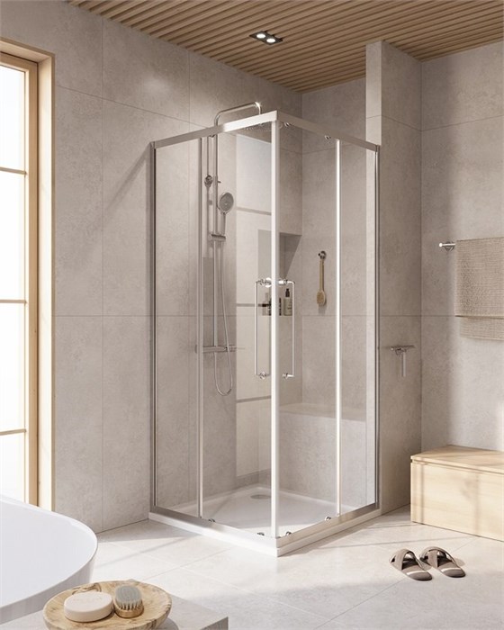RELAX-304-A-2-100-C-GM Душевой уголок, отделка Оружейная сталь RELAX-304-A-2-100-C-GM - фото 122940