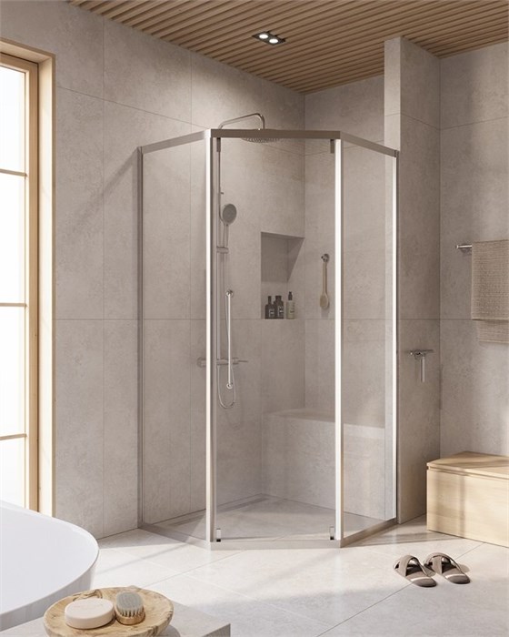 RELAX-304-P-1-100-C-GM Душевой уголок, отделка Оружейная сталь RELAX-304-P-1-100-C-GM - фото 123086