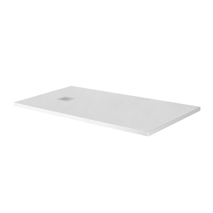 TRAY-MR-UNO-AH-140/90-35-W-BO Поддон из искусственного мрамора в комплекте с сифоном с белой матовой декоративной накладкой TRAY-MR-UNO-AH-140/90-35-W-BO - фото 123989