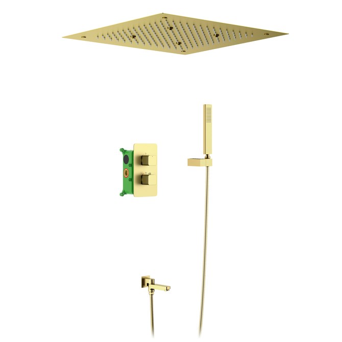 Душевая система встроенная с термостатом Petruma SX-5019/17SM Золото матовое 530570597 - фото 126659
