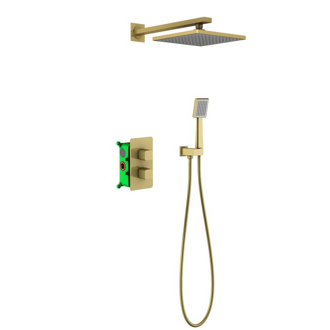 Душевая система встроенная с термостатом Petruma SX-5059/17SM Золото матовое 377916513 - фото 126682