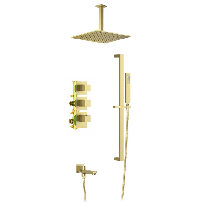 Душевая система встроенная с термостатом Selene SX-2239/17SM Золото матовое 1396086611 - фото 126758