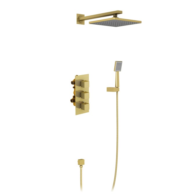 Душевая система встроенная с термостатом Tetra-Thermo SX-0179/17SM Золото матовое 938865451 - фото 126761