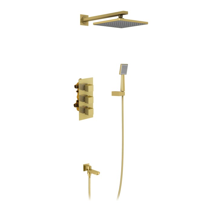 Душевая система встроенная с термостатом Tetra-Thermo SX-0199/17SM Золото матовое 01575198879 - фото 126766