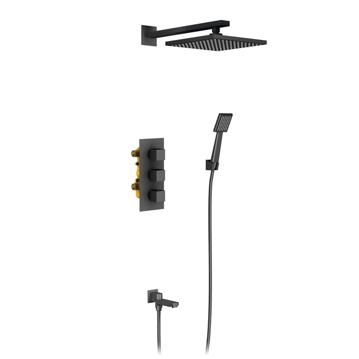 Душевая система встроенная с термостатом Timo Tetra-thermo SX-0199/03SM черный SX-0199/03SM - фото 136934