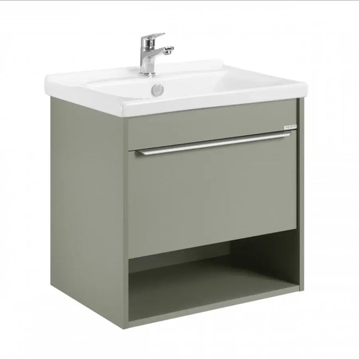 Тумба под раковину AQUATON Хоуп 60, 1 ящик, хаки 1A287201HP9D0 - фото 141764