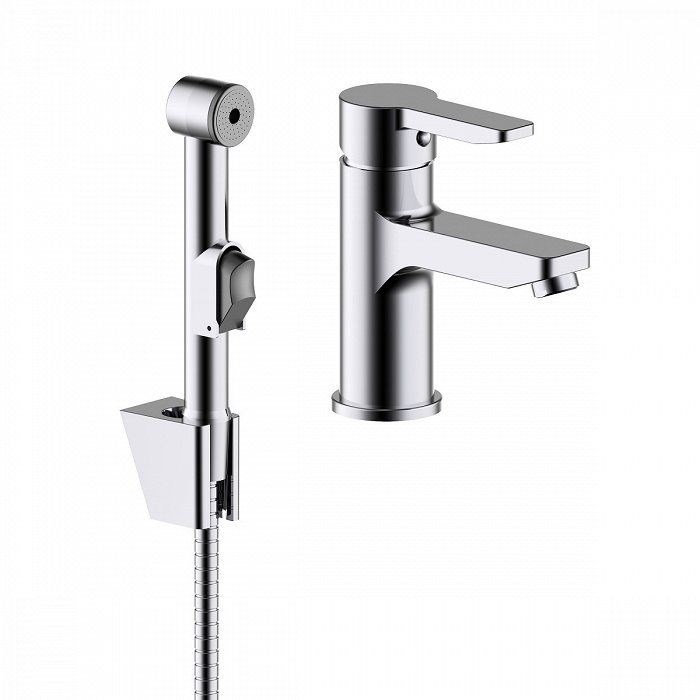 Смеситель для раковины с гигеническим душем IDDIS Sena (SENSB00i08) SENSB00i08 - фото 146418