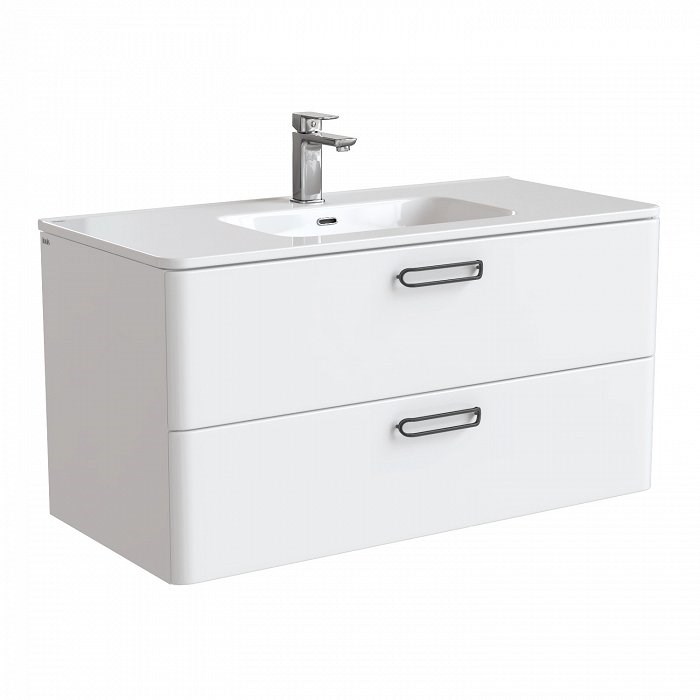 Тумба с раковиной IDDIS Brick 100 подвесная белая (BRI10W1i95K) BRI10W1i95K - фото 146449