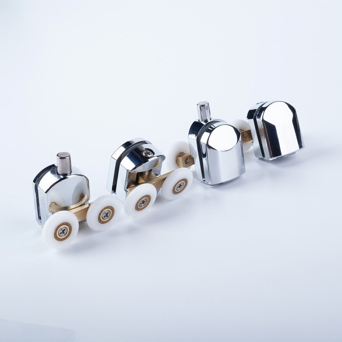 Ролики IDDIS 2 верхних, 2 нижних двойные, D=23 мм хром, стекло 5-6 мм (966D23C6DZ) 966D23C6DZ - фото 146939