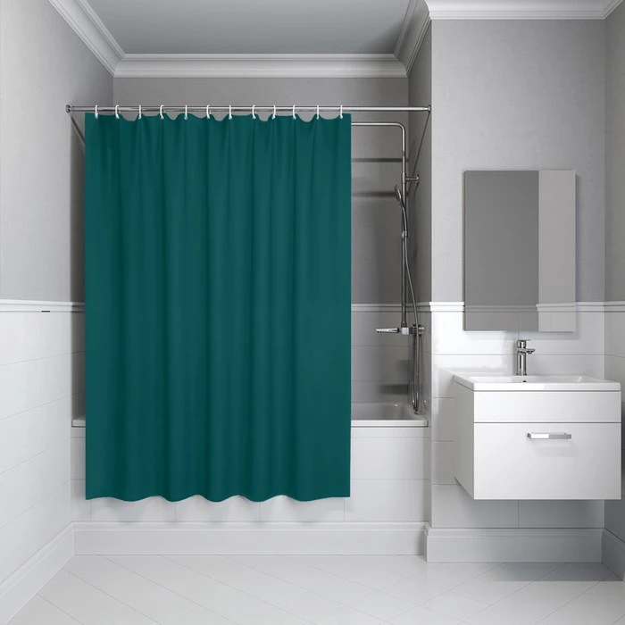 Штора IDDIS для ванной 200x180 см темно-зеленый PE (P04PE18i11) P04PE18i11