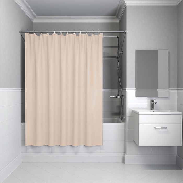 Штора IDDIS для ванной 200x180 см бежевый PE (P01PE18i11) P01PE18i11 - фото 147027