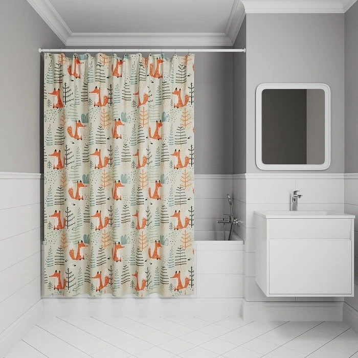 Штора для ванной IDDIS 200x180 см, Полиэстер (BA04P18i11) BA04P18i11