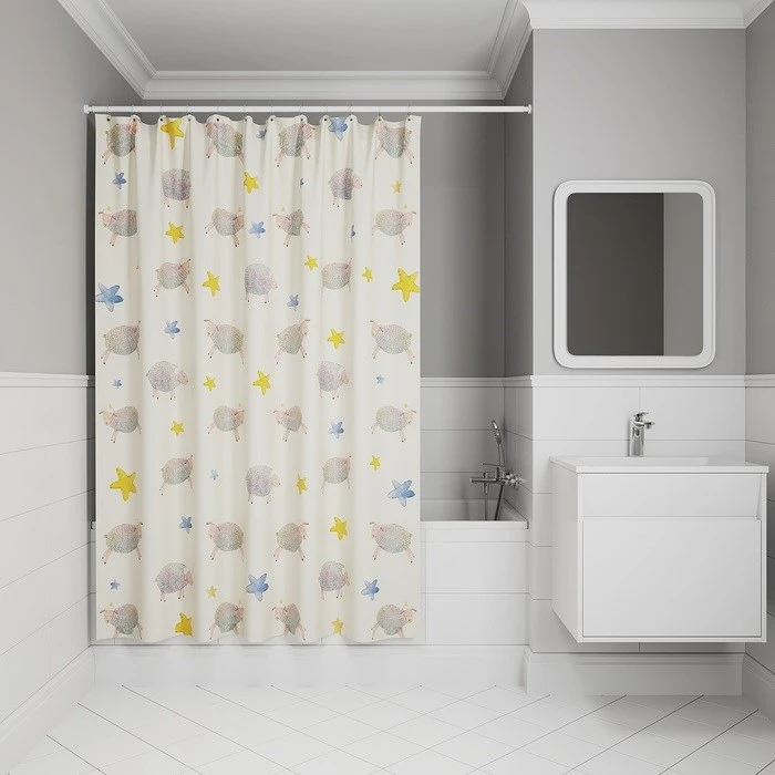 Штора для ванной IDDIS 200x180 см, Полиэстер (BA01P18i11) BA01P18i11