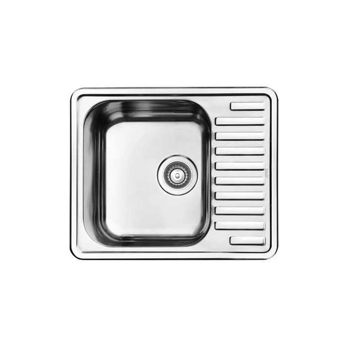 Мойка врезного монтажа с сифоном IDDIS Strit S, нерж. сталь, полир., 585*485 (STR58PDi77S) STR58PDi77S