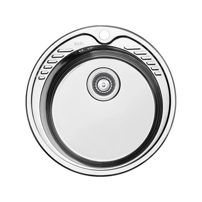 Мойка врезного монтажа с сифоном IDDIS Suno S, нерж. сталь, шелк, D510 (SUN51S0i77S) SUN51S0i77S