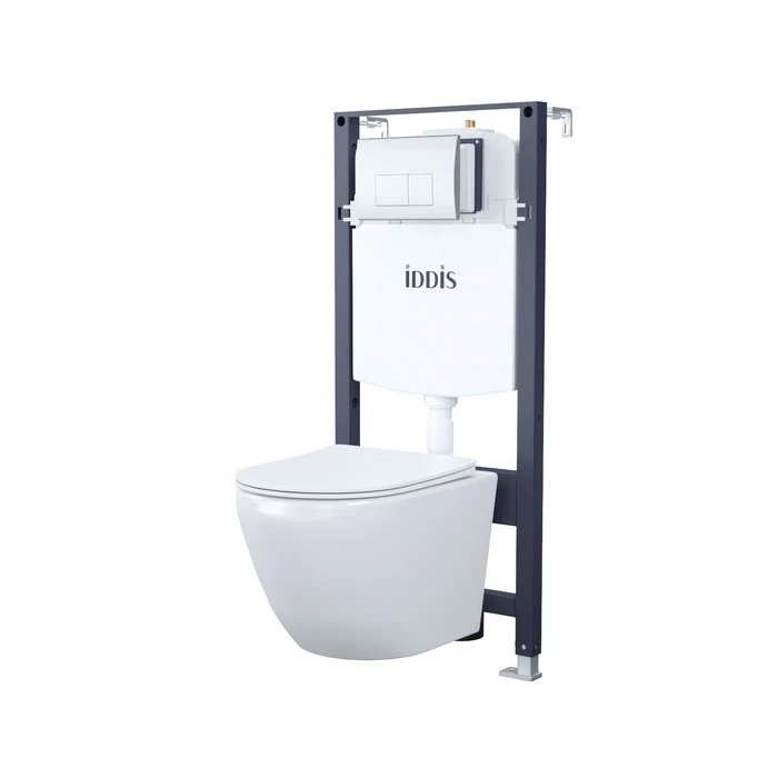 Комплект 3в1: подвесной унитаз, инсталляция и клавиша смыва IDDIS Basic (BASBQ01i73) BASBQ01i73