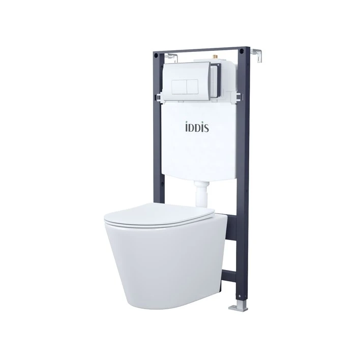 Комплект 3в1: подвесной унитаз, инсталляция и клавиша смыва IDDIS Basic (BASC010i73) BASC010i73