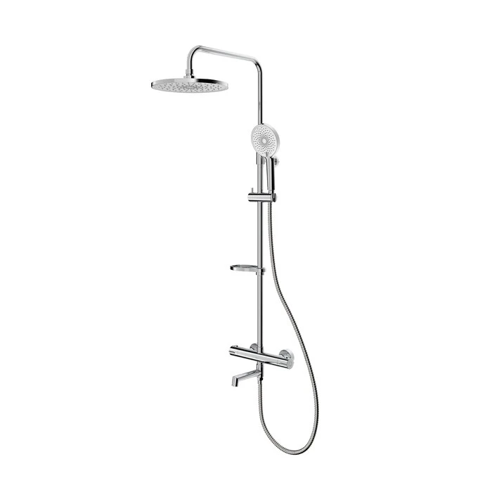 Смеситель термостатический для ванны со стойкой и тропической лейкой Milardo Ideal Spa (ILSSBTHM06) ILSSBTHM06