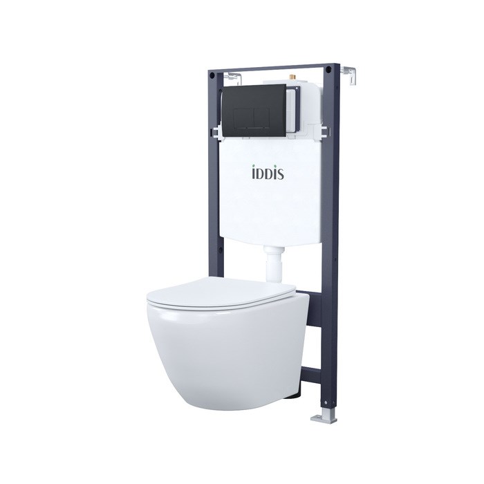 Комплект 3в1: подвесной унитаз, инсталляция и клавиша смыва IDDIS (BASBQ02i73) BASBQ02i73 - фото 147301
