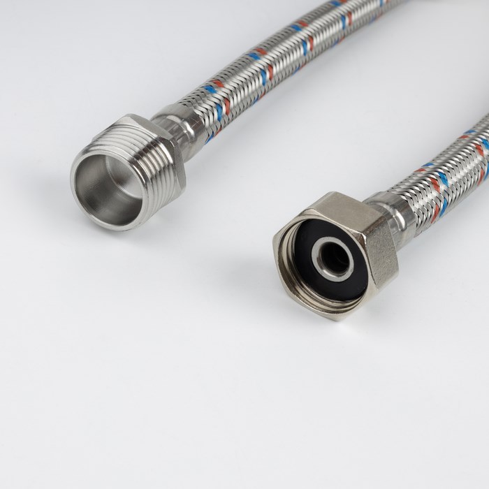 Гибкая подводка IDDIS Optima Home F1/2xM1/2, SS304, латунь, 0,8 м (926BBS08ZP) 926BBS08ZP - фото 147419