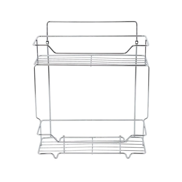 Полка двухъярусная прямая Milardo Grid проволока стальная, хром (GRICS2CM44) GRICS2CM44