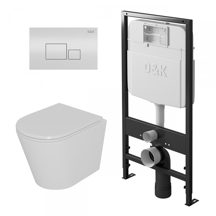 Комплект DK DS1021602 унитаз DT1026016, инсталляция DI8055119, клавиша смыва DB1519016 DS1021602 - фото 148137