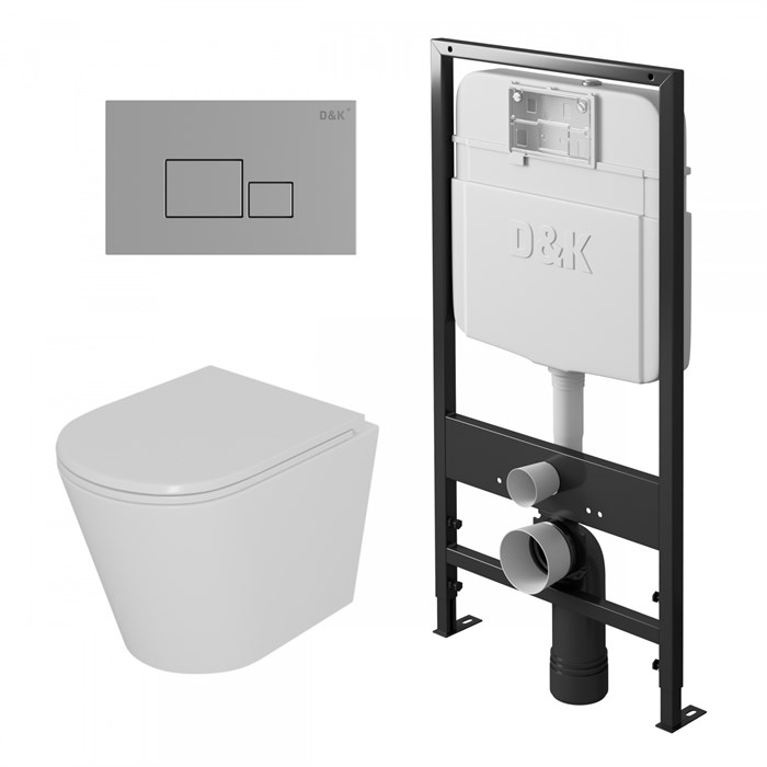 Комплект DK DS1021606 унитаз DT1026016, инсталляция DI8055119, клавиша смыва DB1519001 DS1021606 - фото 148139