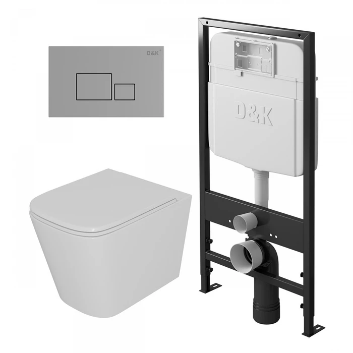 Комплект DK DS1511606 унитаз DT1516016, инсталляция DI8055119, клавиша смыва DB1519001 DS1511606