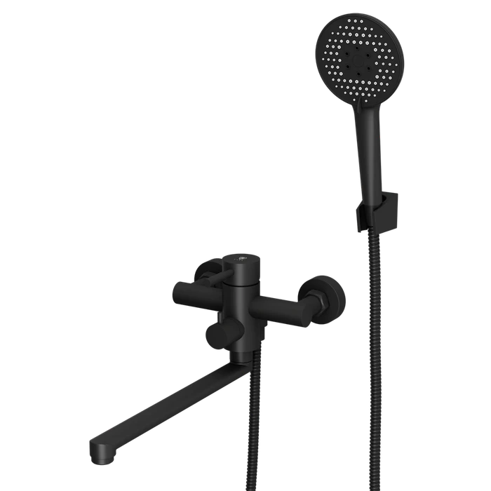 Смеситель для ванны с длинным поворотным изливом RUSH Melos (SUS1101-51Black) SUS1101-51Black