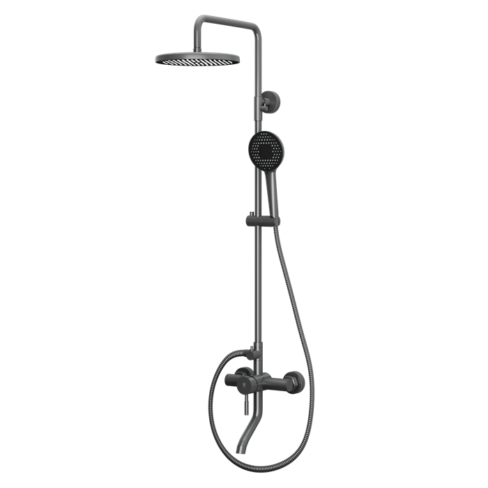 Душевая система с изливом RUSH Melos графит (SUS1101-40Grey) SUS1101-40Grey - фото 148337