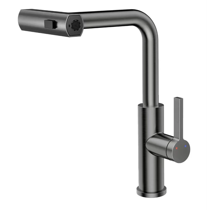 Смеситель для кухни с выдвижной лейкой RUSH Tinos (TI3732-18Grey) TI3732-18Grey
