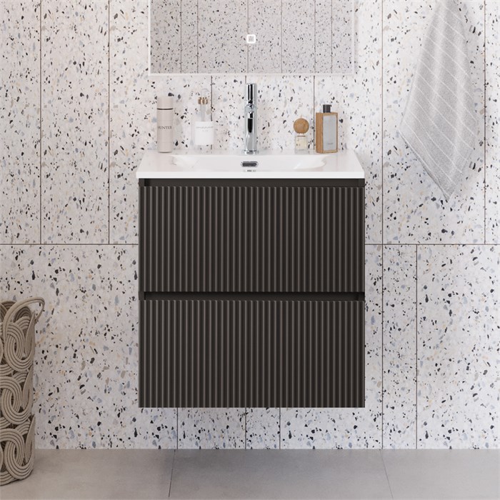 Тумба с раковиной подвесная BelBagno UNO-MINI-500-2C-SO-GSO Темно-Серый матовый, раковина белая BB-8099-3-50 12868 - фото 149765