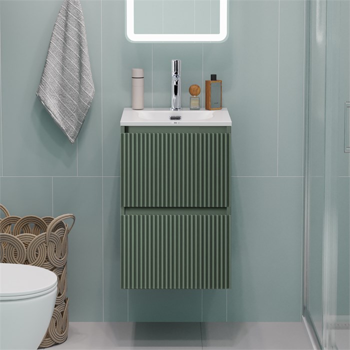 Тумба с раковиной подвесная BelBagno UNO-MINI-400-2C-SO-VO Еловый матовый, раковина белая BB-8099-3-40 12856 - фото 149783