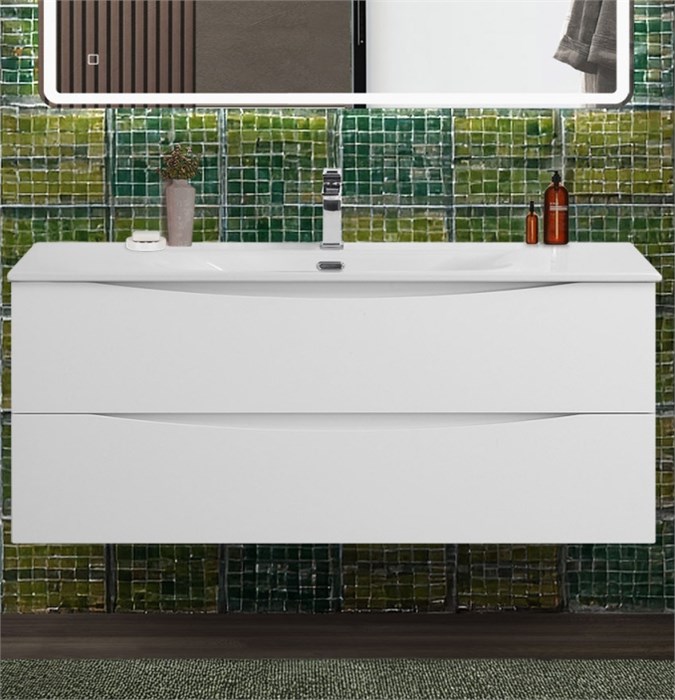 Тумба с раковиной подвесная BelBagno MARINO-CER-N-1200-2C-SO-BO-P Bianco Opaco, раковина белая BB-8099-120 13062 - фото 149896