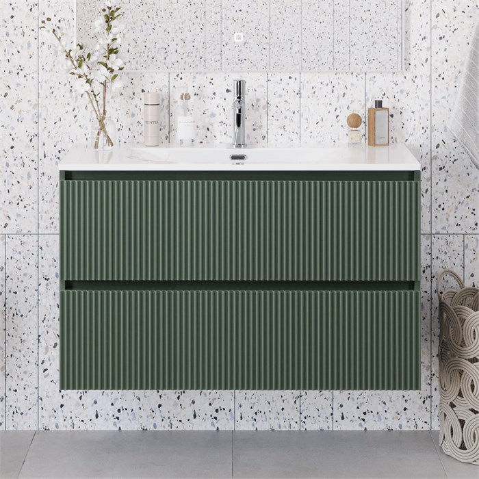 Тумба с раковиной подвесная BelBagno UNO-MINI-1000-2C-SO-VO Еловый матовый, раковина белая BB-8099-3-100 12969 - фото 150093