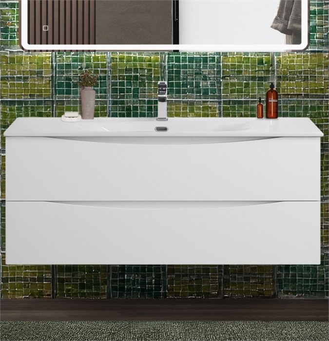 Тумба с раковиной подвесная BelBagno MARINO-CER-N-1200-2C-SO-BL-P Bianco Lucido, раковина белая BB-8099-120 13061 - фото 150152