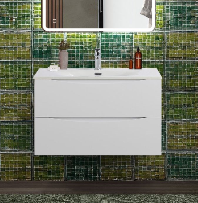 Тумба с раковиной подвесная BelBagno MARINO-CER-N-900-2C-SO-BL-P Bianco Lucido, раковина белая BB-8099-90 13031 - фото 150294