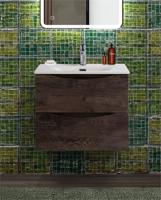 Тумба с раковиной подвесная BelBagno MARINO-CER-N-600-2C-SO-RNG-P Rovere Nature Grigio, раковина белая BB-8099-60 12991 - фото 150320