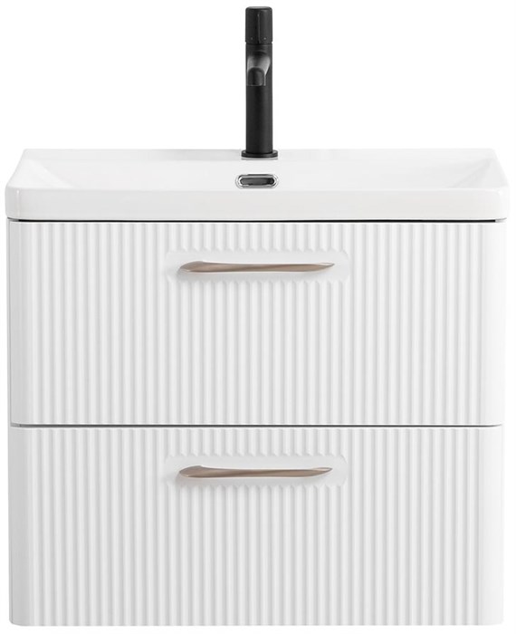 Подвесная тумба с раковиной Belbagno DUE 50 см Bincao Lucido DUE-500-2C-SO-BL-P + BB-8076-3-50 11477 - фото 150800