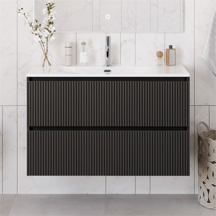 Тумба с раковиной подвесная BelBagno UNO-1200-2C-SO-GSO Темно-Серый матовый, раковина белая BB-8099-120 12790 - фото 150909