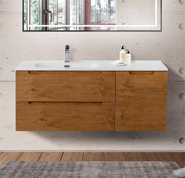 Подвесная тумба с раковиной BelBagno ETNA 120 Rovere Nature левая, ETNA-1200-2C-1A-SO-RN-L + BB1200ETL-L 11619 - фото 150946