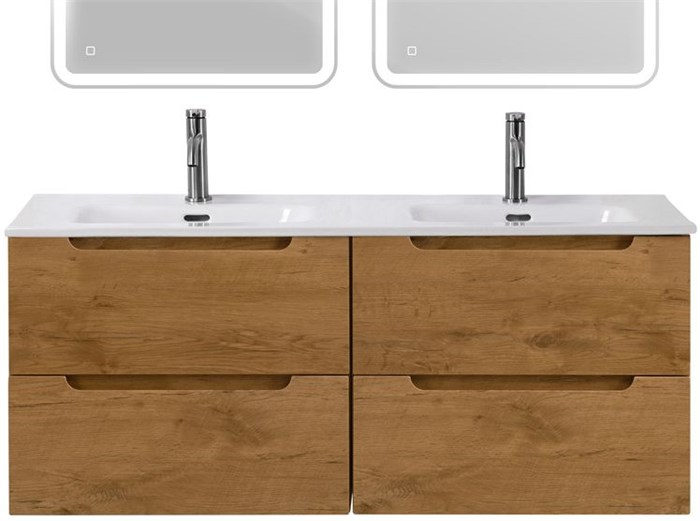 Тумба BelBagno ETNA-1200-4C-SO-2-RN с 2-й раковиной BelBagno BB1200-2-ETL, Rovere Nature 10892 - фото 151185