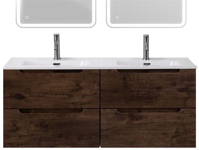 Тумба BelBagno ETNA-1200-4C-SO-2-RW с 2-й раковиной BelBagno BB1200-2-ETL, Rovere Moro 10890 - фото 151194