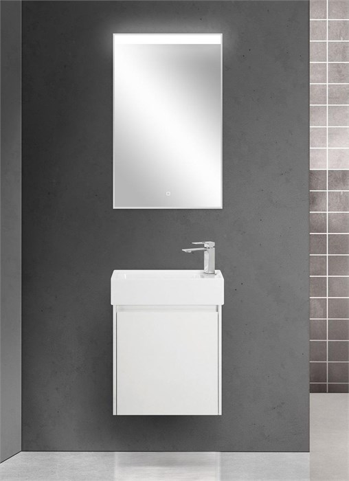 Тумба подвесная левосторонняя с раковиной BelBagno KRAFT MINI-500/260-1A-SO-BO-L 9405 - фото 151479