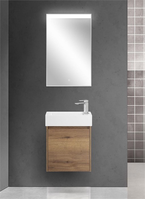 Тумба подвесная правосторонняя с раковиной BelBagno KRAFT MINI-500/260-1A-SO-RT-R 9412 - фото 151571