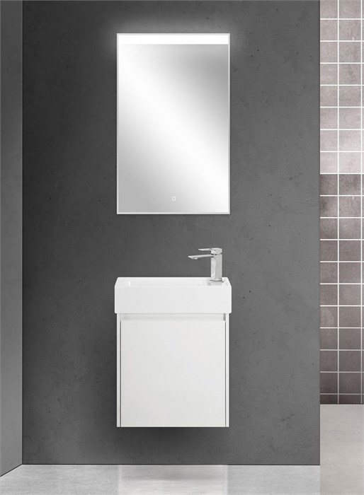 Тумба подвесная правосторонняя с раковиной BelBagno KRAFT MINI-500/260-1A-SO-BO-R 9406 - фото 151684