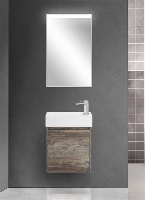 Тумба подвесная правосторонняя с раковиной BelBagno KRAFT MINI-500/260-1A-SO-PP-R 9414 - фото 152167