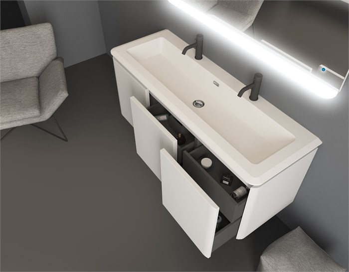 Мебель для ванной комнаты CEZARES STYLUS 141 см Bianco opaco 55230 + 50265 7876 - фото 152724