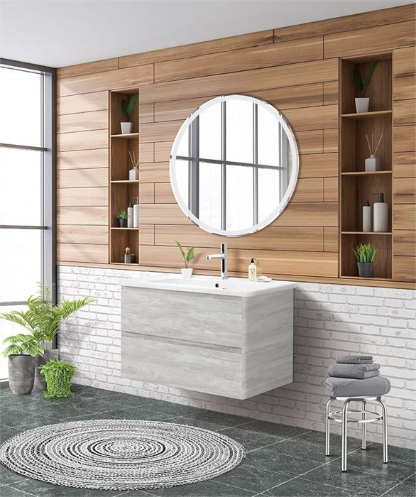 Тумба подвесная с керамической раковиной BelBagno ALBANO-CER-1050-2C-SO-RVB 8248 - фото 152916